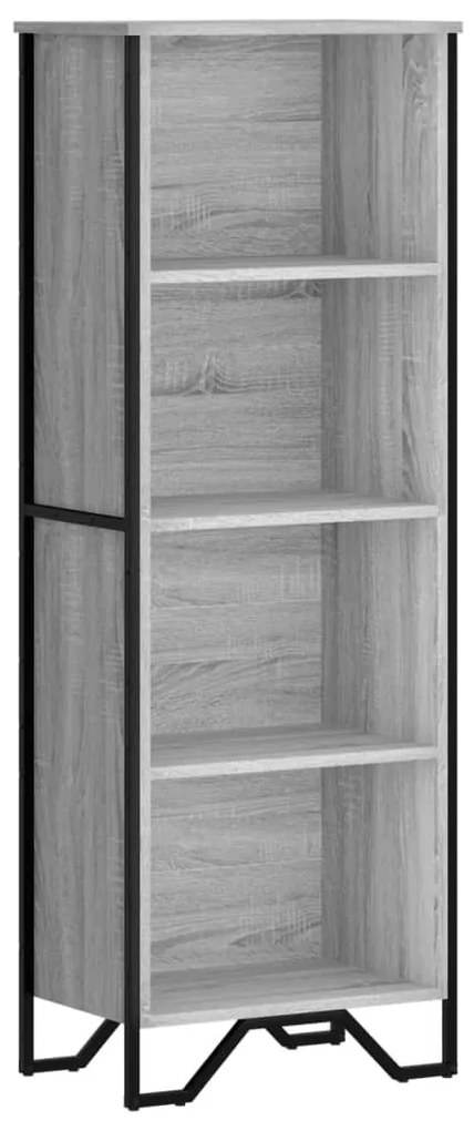 szürke sonoma színű szerelt fa könyvespolc 50 x 31 x 137,5 cm