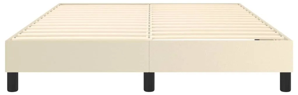 krémszínű műbőr rugós ágykeret 140x200 cm