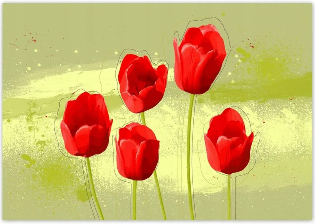 Poszterek 100x70 Pipacsok Absztrakt