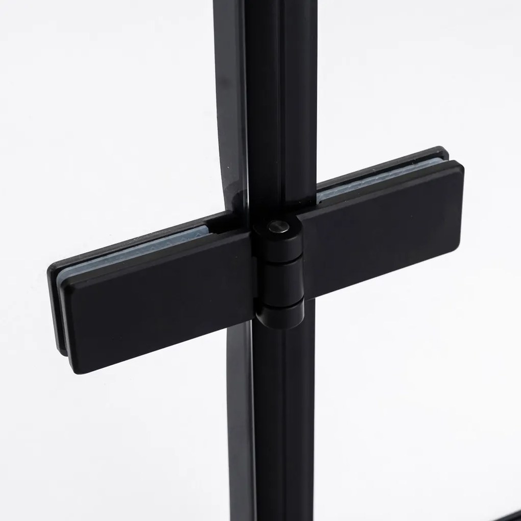 Stuxi Verona Black 110 cm széles csukló zuhanyajtó, 6 mm vízlepergető üveggel, fekete profillal