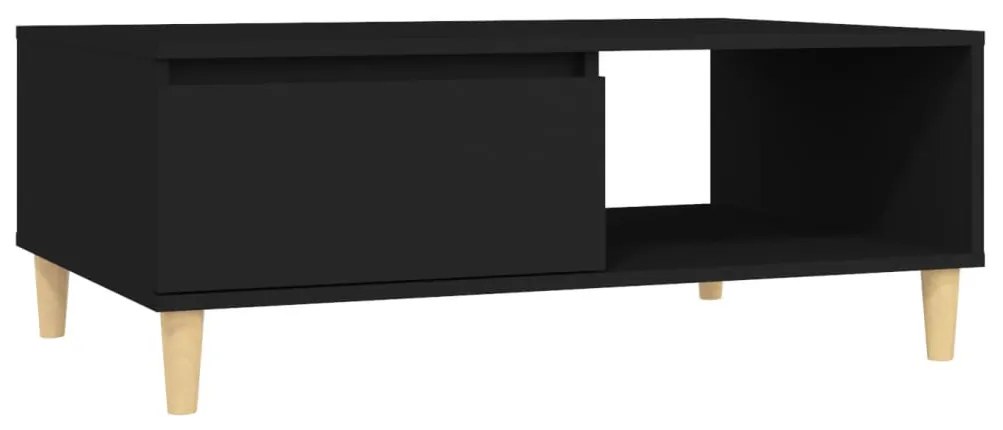 Fekete szerelt fa dohányzóasztal 90 x 60 x 35 cm