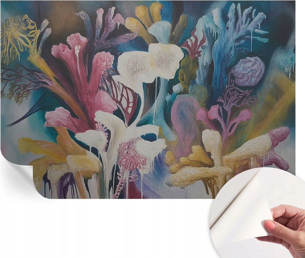 Öntapadós tapéta Fali furnér 3D hatás Virágos robbanás 104x70 cm