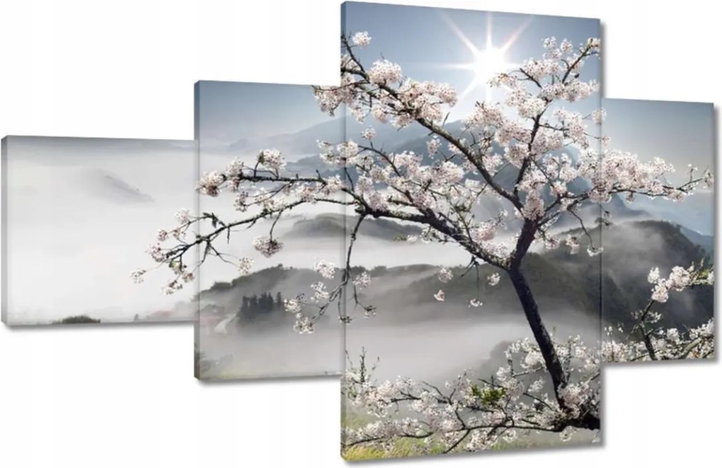 Vászonkép 130x80 Japán Virágzó cseresznye