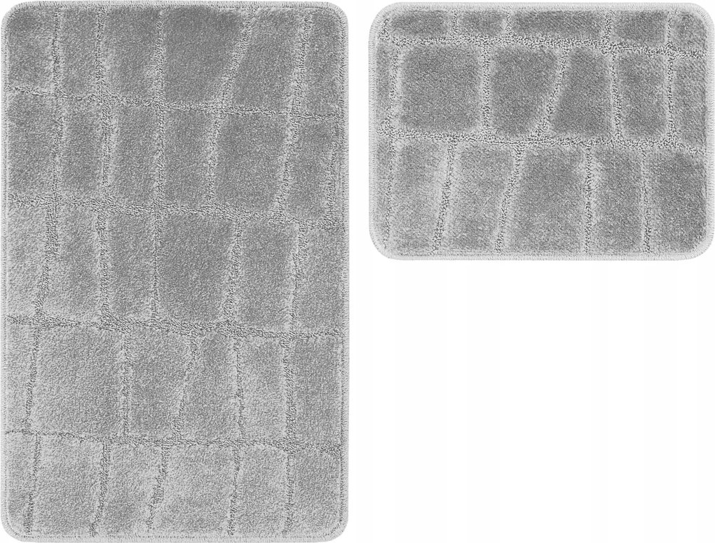 Fürdőszobaszőnyeg Puha Szürke Hamu Csúszásgátló Szett 2 db-os