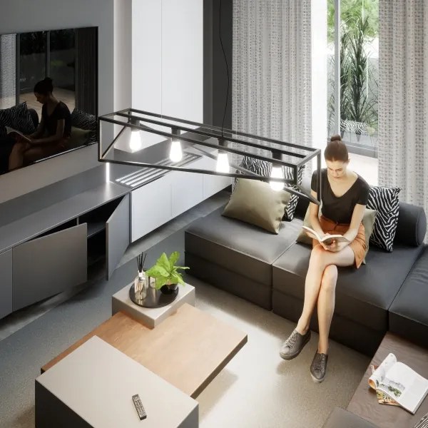 GOTE függeszték 4xE27/60W/230V, kábellel