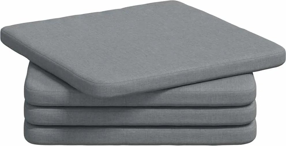vidaXL Ülőpárnák 4 pcs Világosszürke 40 x 40 x 3 cm szövet