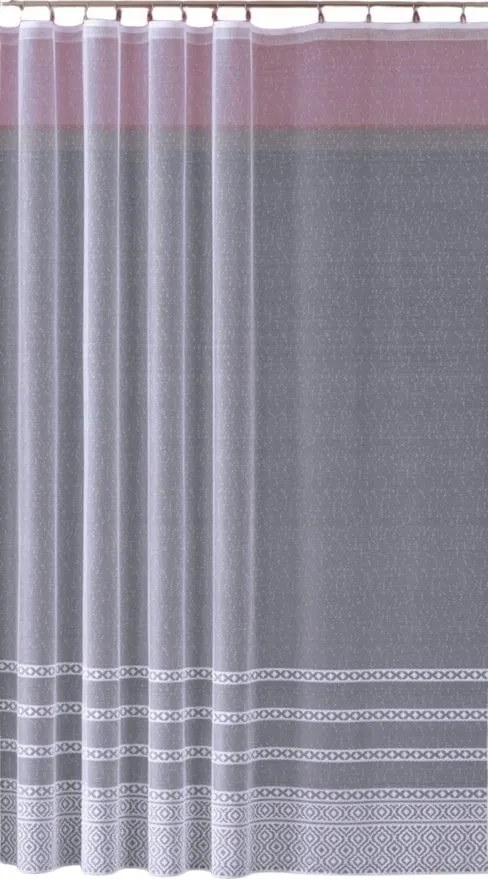 Jacquard Függöny Szalaggal Fehér Mintával Az Alján, Varrott Lengyelországban 500X155