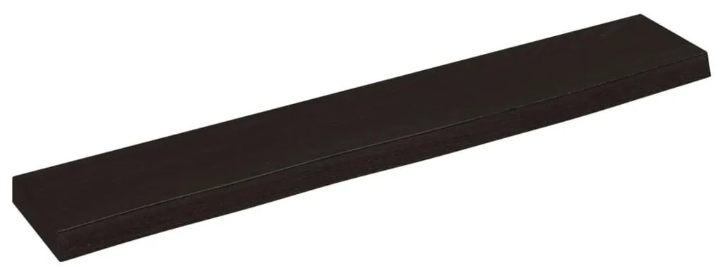 sötétbarna kezelt tömör tölgyfa fali polc 60x10x2 cm