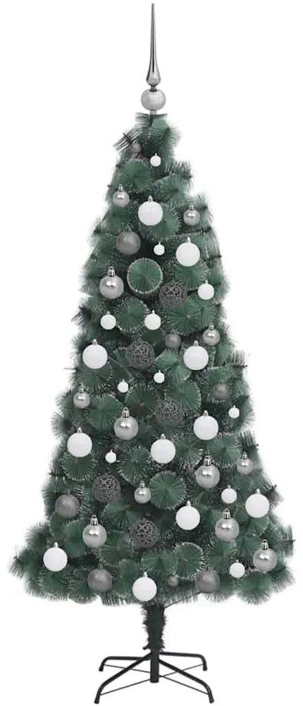 Műfenyő előre világítós karácsonyfa gömbdísz szettel 150 cm