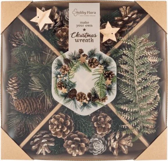 Kreatív készlet DIY CHRISTMAS koszorúk és dekorációk készítéséhez - különböző változatok