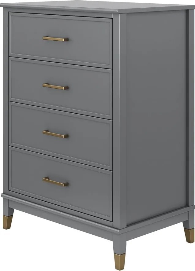 Westerleigh szürke komód, 75 x 106 cm - CosmoLiving by Cosmopolitan