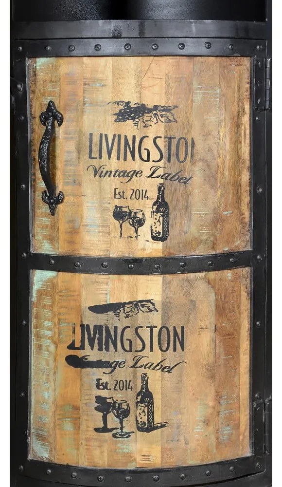 Fekete fém bortartó szekrény, palackok száma 9, 60x115 cm Luni – Interia Home & Living