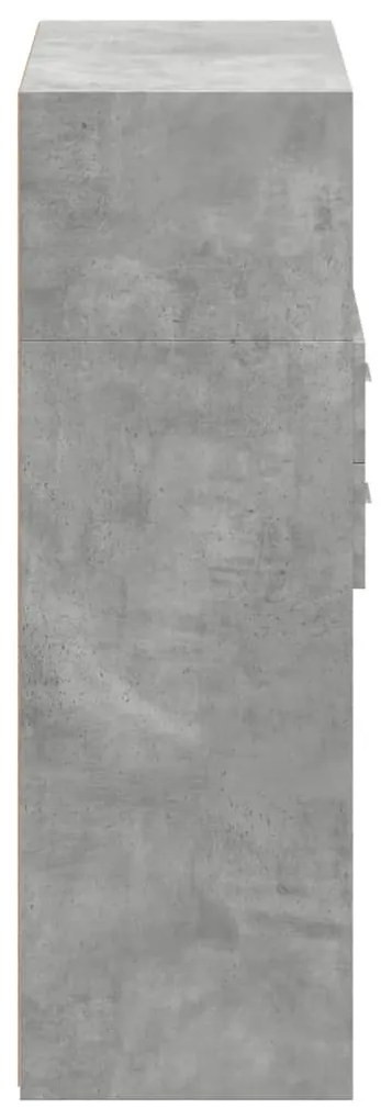 betonszürke szerelt fa magasszekrény 80 x 42,5 x 124 cm