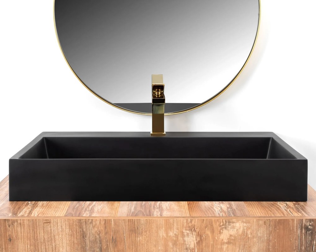 Konglomerátum mosdó GOYA black MAT 100CM