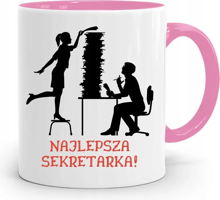 Rózsaszín Bögre Ajándék Titkárnőnek Legjobb nyomott mintával