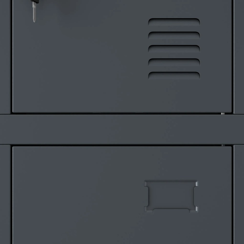 MARCIN fém BHP uzsonnás szekrény, 900 x 1850 x 400 mm, antracitszürke