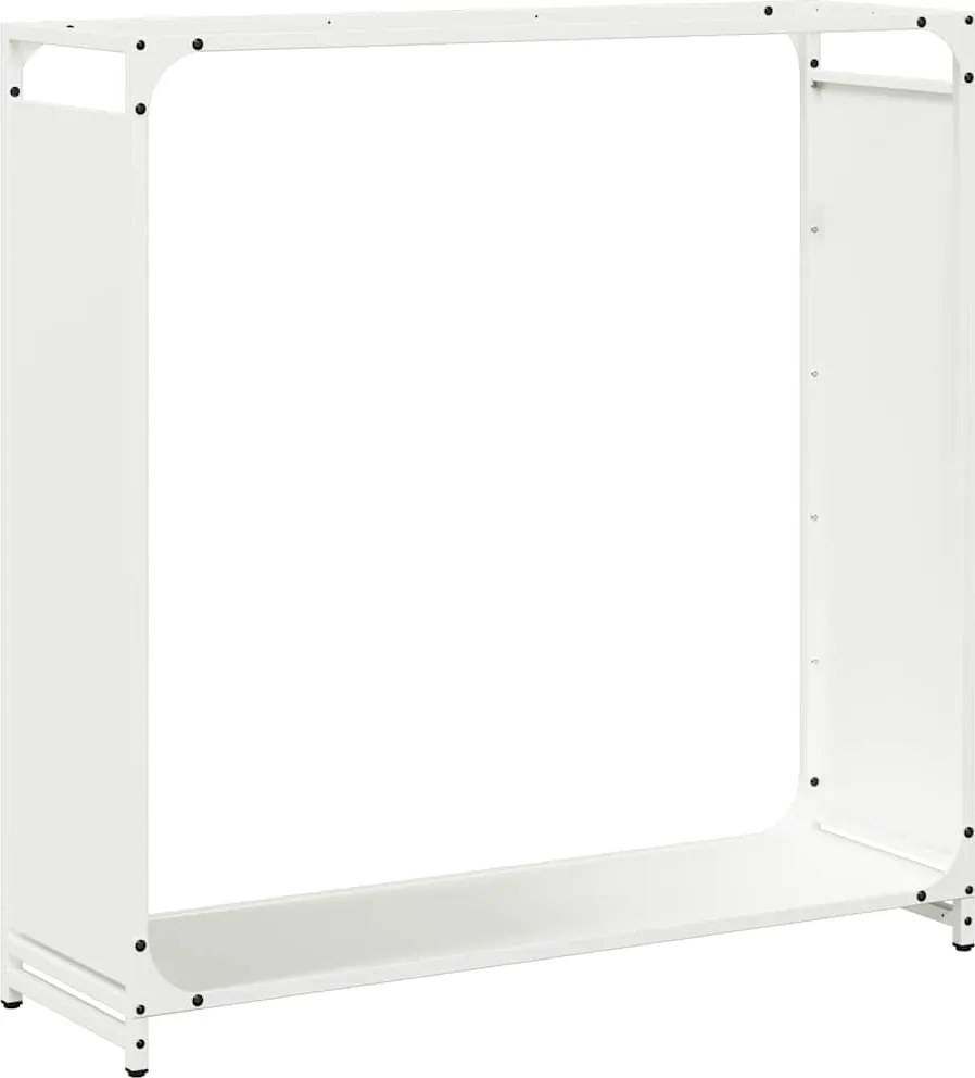 vidaXL fehér hidegen hengerelt acél tűzifatároló 90x28x90 cm