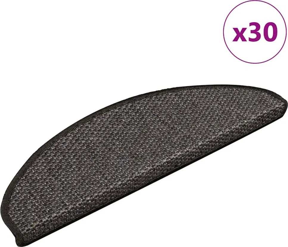 vidaXL 30 db lépcsőszőnyegek öntapadós szizál kinézetű 65x21x4 cm