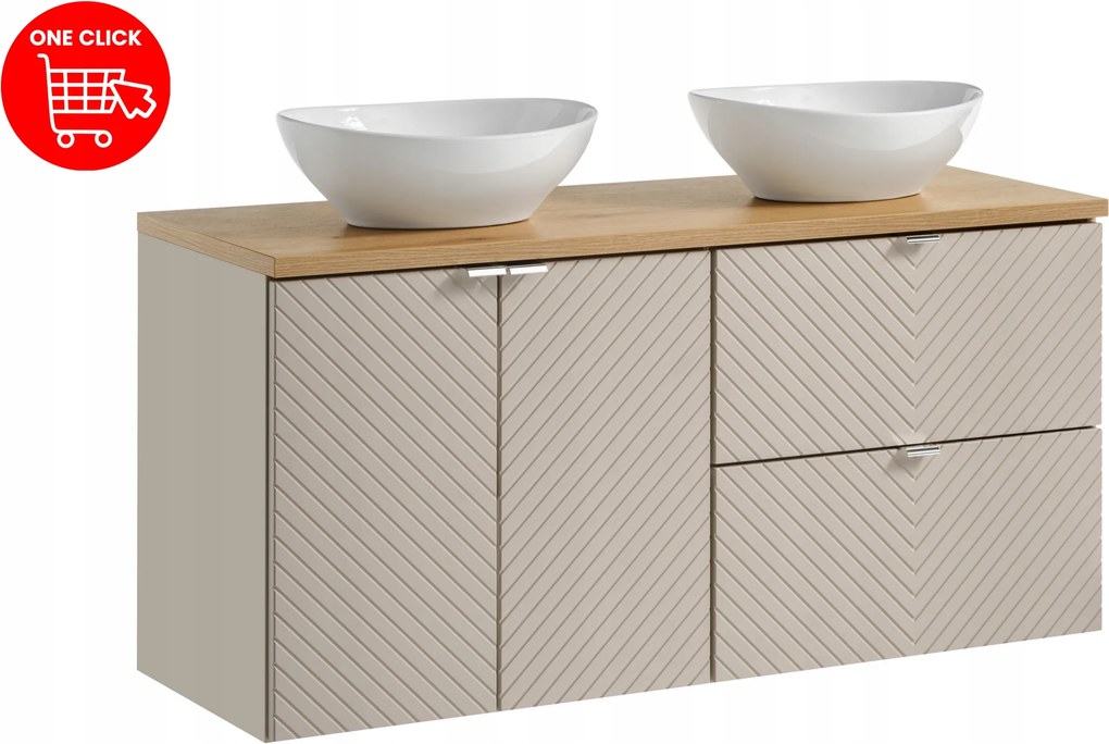 Bútorszett 120cm-es asztallappal és 2 db Lola pultra szerelhető mosdóval