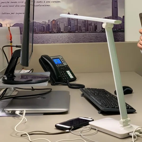 ONLI - LED Dimmelhető asztali lámpa WITH USB port DESKI LED/7W/230V 4000K fehér