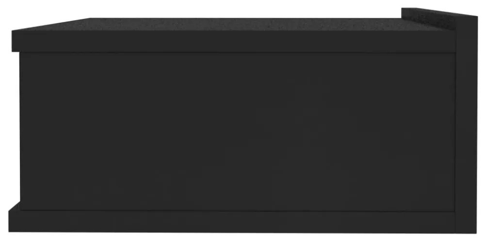 2 db fekete szerelt fa függő éjjeliszekrény 40 x 30 x 15 cm
