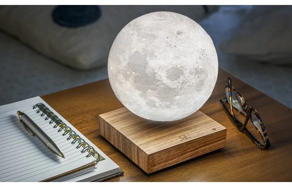 Barna LED asztali lámpa (magasság 14 cm) Moon – Gingko