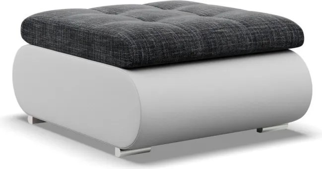 Tokio puff, fonott + műbőr, sötétszürke - fehér