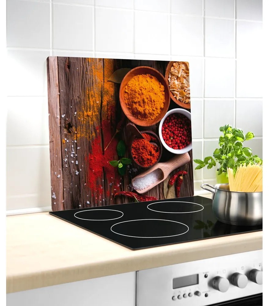 Edzett üveg falvédő tűzhelyhez 50x56 cm Spice – Wenko