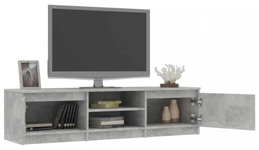 betonszürke szerelt fa TV-szekrény 140 x 40 x 35,5 cm