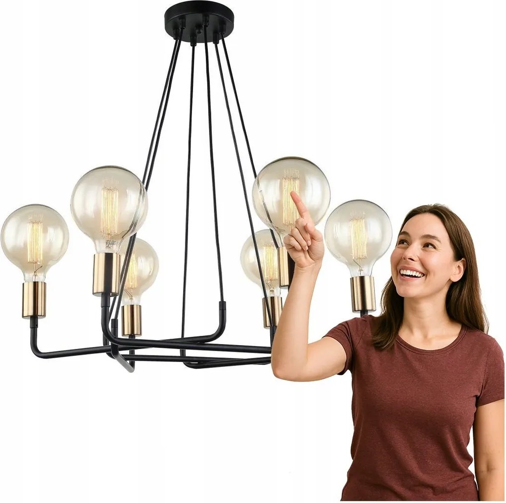 Betty függőlámpa MDM-3901/6 Bk+bro Italux