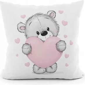 Dekorációs Párnahuzat 40x40 Valentin Napi Kutya