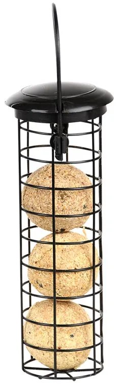 Felakasztható fém rácsos madáretető, faggyúgolyónak, 22 cm