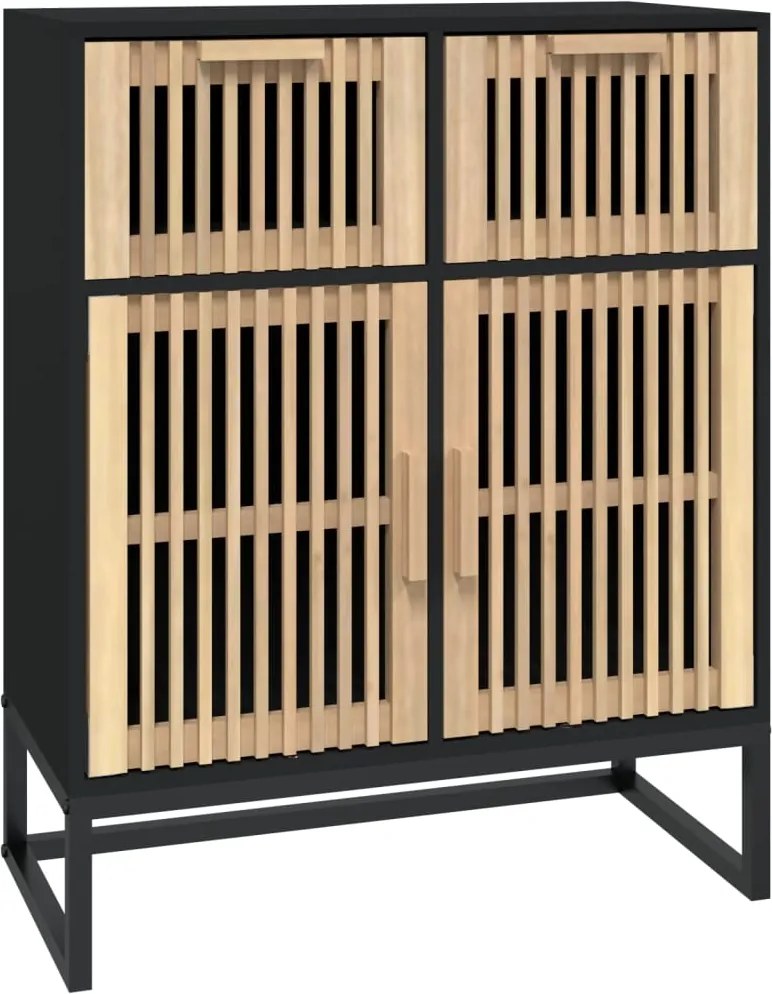 vidaXL fekete szerelt fa tálalószekrény 60 x 30 x 75 cm