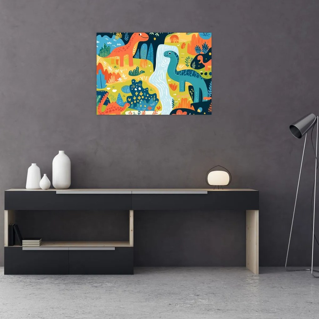 Kép - Vidám dinoszauruszok (70x50 cm)