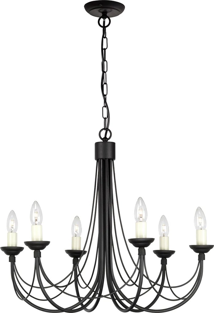 Elstead klasszikus csillár carisbrooke fekete elscb6-black