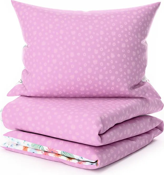 Krepp ágynemű kiságyba Renforcé LUNETTA rózsaszínű Ágyneműhuzat mérete: 45 x 65 cm | 90 x 140 cm