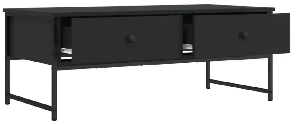 fekete szerelt fa dohányzóasztal 101x49x39,5 cm
