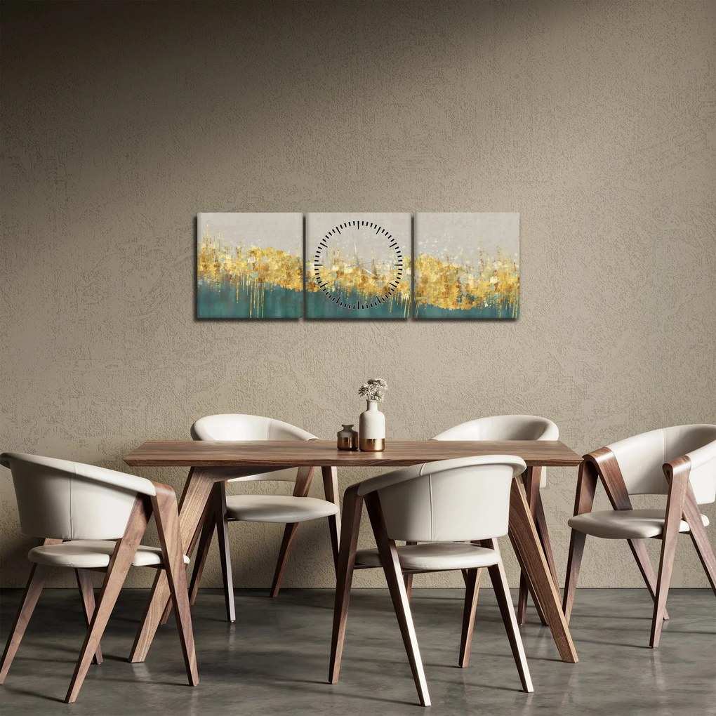 Kép - Textúra arany díszítéssel (órával) (90x30 cm)