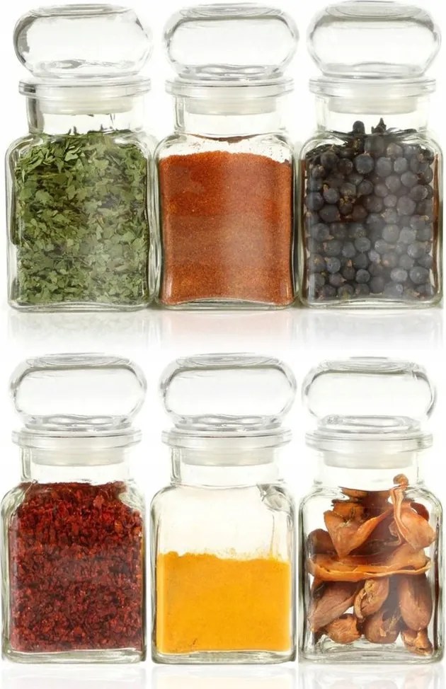 6x Konyhai Tárolók befőttes üveg fűszertartó ömlesztett termékek