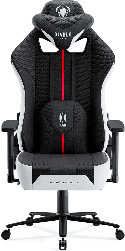 Gamer szék szövet fehér-fekete King Size: Diablo X-Player 2.0