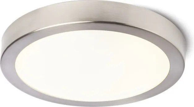 RENDL BARRY LED stropní matný nikl 230V LED 12W IP44 3000K