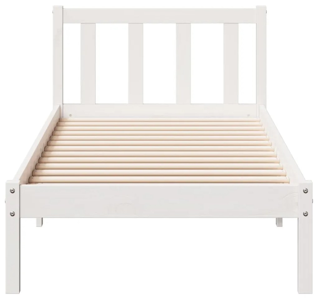 fehér tömör fenyő extra hosszú ágykeret matrac nélkül 90x220 cm