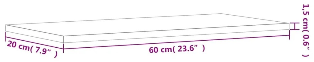 4 db füstös tölgy színű szerelt fa fali polc 60 x 20 x 1,5 cm