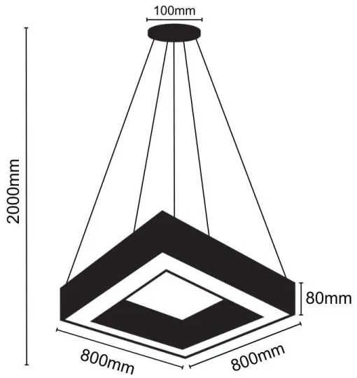 LED Csillár zsinóron LED/55W/230V 4000K 80x80 cm