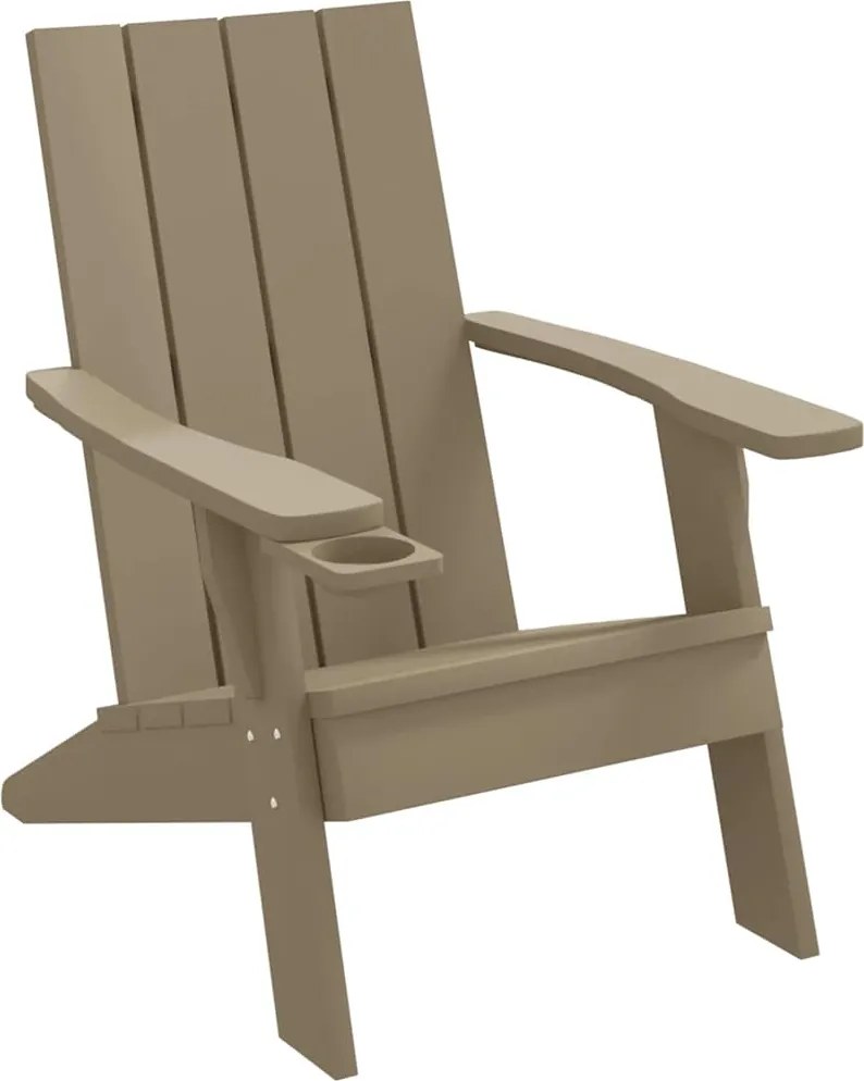 vidaXL világosbarna polipropilén kerti adirondack szék 75x88,5x89,5 cm