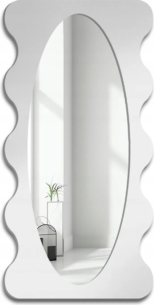 Blobs Nebula hullámos tükör fehér Mdf keretben 80x160 fali