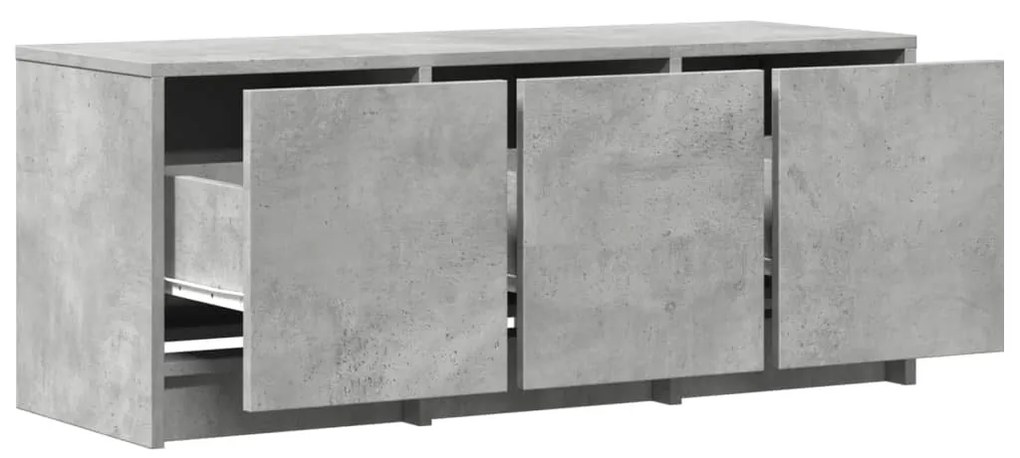 betonszürke szerelt fa TV-szekrény LED-ekkel 97 x 34 x 40 cm