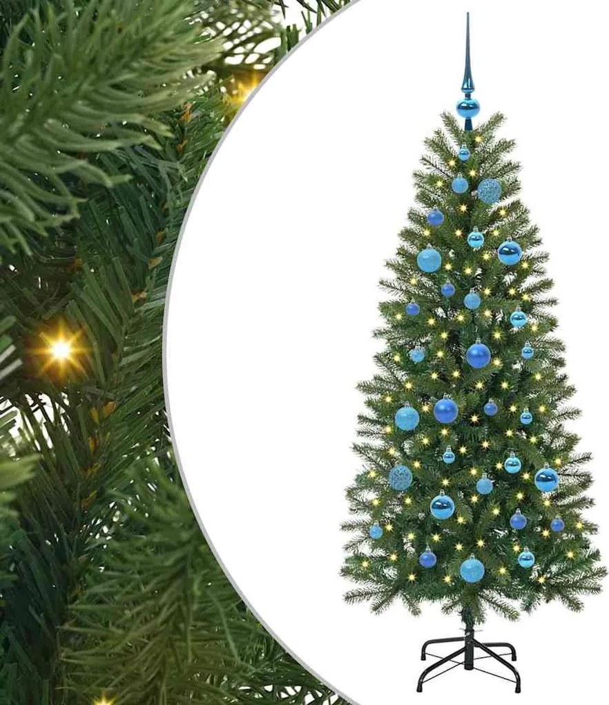 vidaXL Mű karácsonyfa 150 LED-del állvánnyal Zöld 150 cm PE és PVC