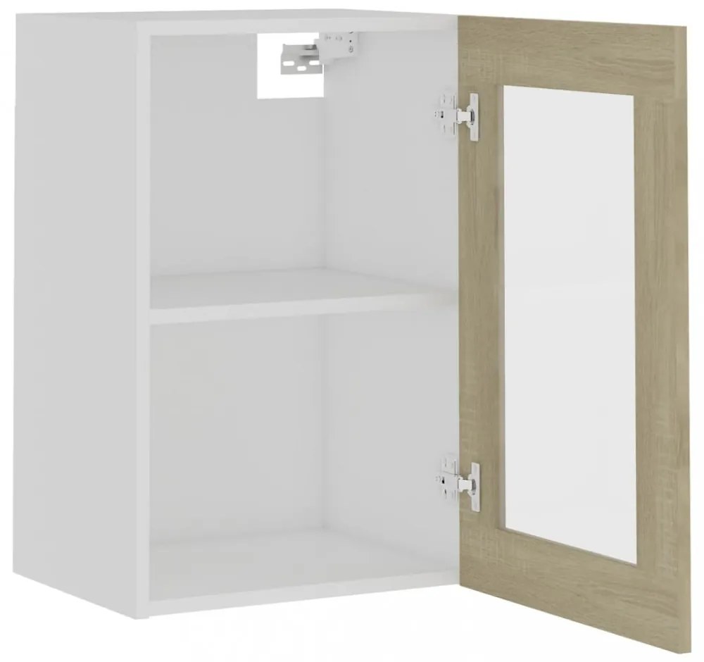 “Lyon” sonoma tölgy szerelt fa függő üvegszekrény 40x31x60 cm