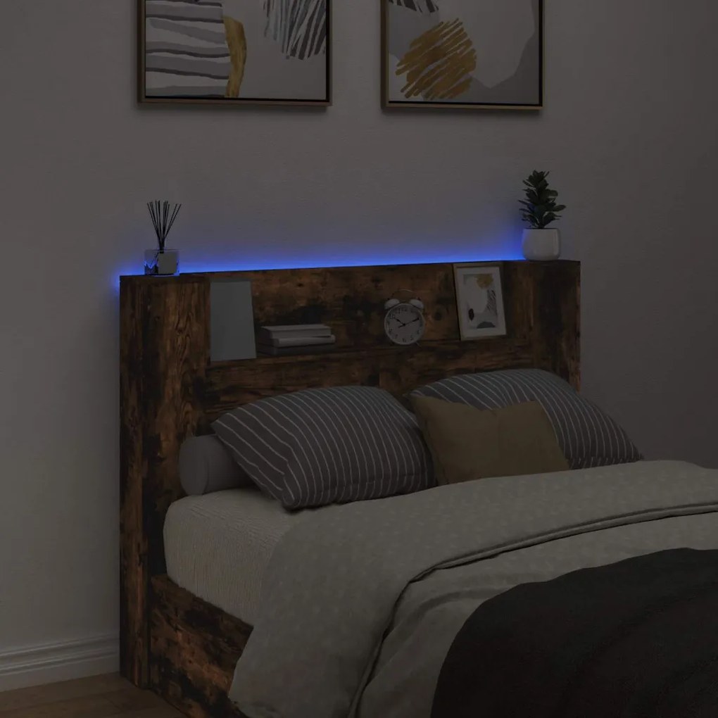 Fejtámla polcokkal Füstölt tölgy 140 x 16,5 x 103,5 cm Faanyag